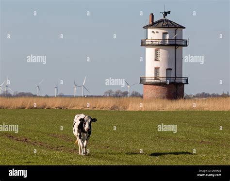 Old lighthouse Balje on the Elbe, Germany Stock Photo - Alamy