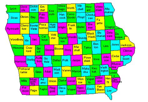 Iowa County Map Area | County Map Regional City