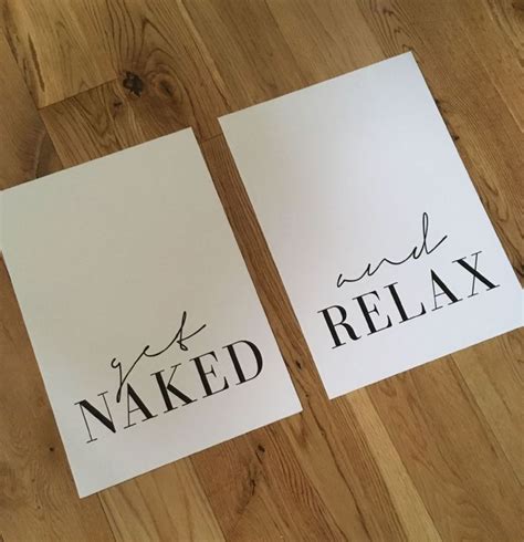 Get Naked And Relax SET OF 2 A3 A4 A5 Monochrome Prints Monochrome Prints Monochrome
