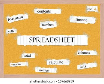 Spreadsheet Corkboard Word Concept Great Terms