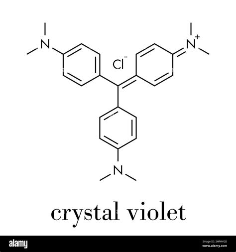 Crystal Violet Gentian Violet Molecule Dye Molecule Used In Gram Staining Skeletal Formula