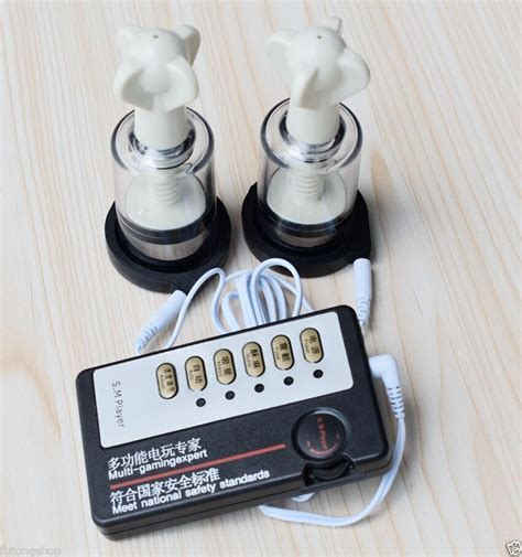 E Stim Shock Pussy Clit Nipple Sucker Clamps Breast Vacuum Pump