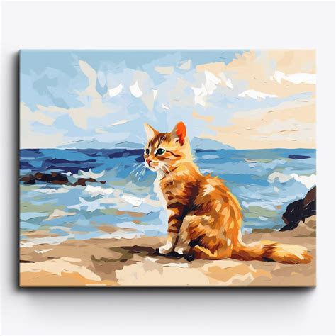 Beach Kitten | Paint by Numbers Kit by Craftoria