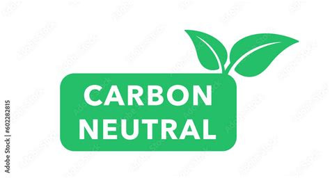 Carbon Neutral Icon Logo Co Neutral Labels Ecology No Pollution Sign