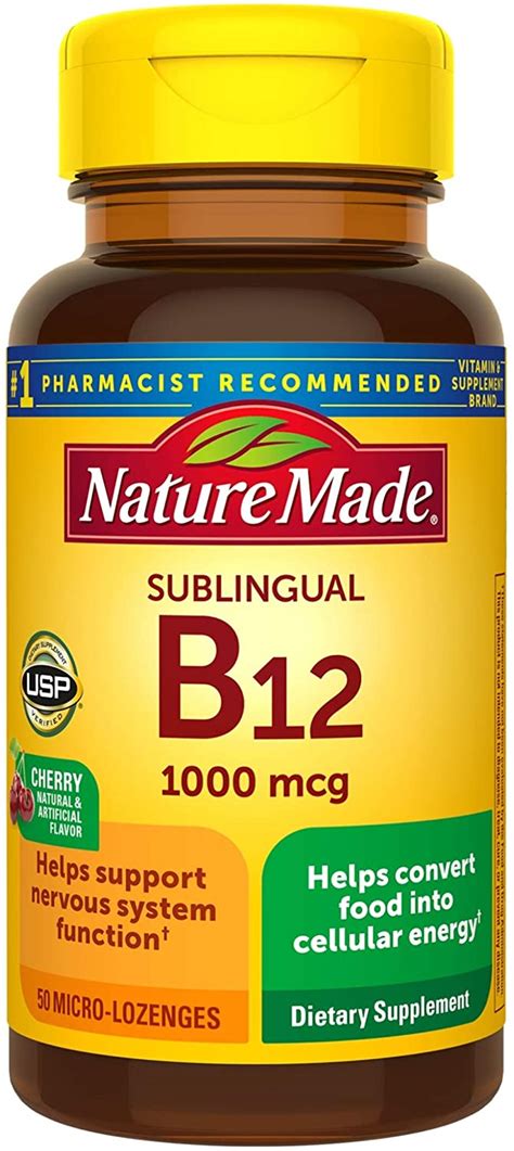 Nature Made Sublingual Vitamin B Mcg Cherry Flavored Lozenges