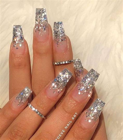 Nail Art Brings Art To Your Nails Silver Nail Designs Ombre Nails Glitter Silver Glitter Nails