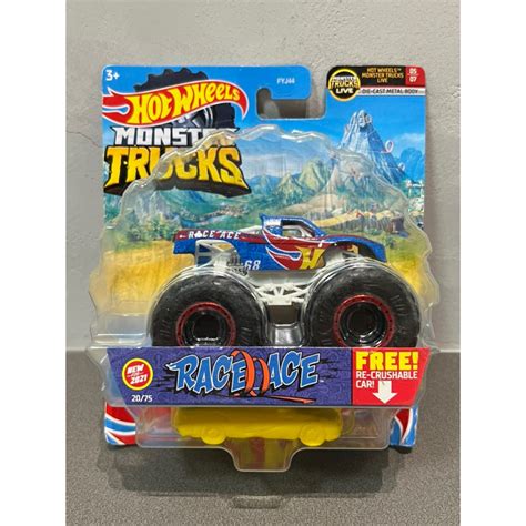 初版 Hot Wheels Monster Trucks 風火輪 大腳車 Race Ace 怪獸卡車 蝦皮購物