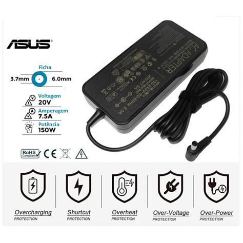 CARREGADOR ASUS COMPATÍVEL 20V 7 5A 6 0 X 3 7mm 150W 31899