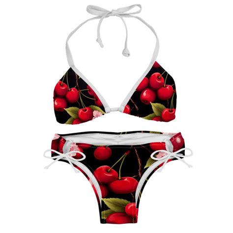 Cherry Detachable Sponge Adjustable Strap Bikini Set Two Pack Swimsuits For Women Walmart