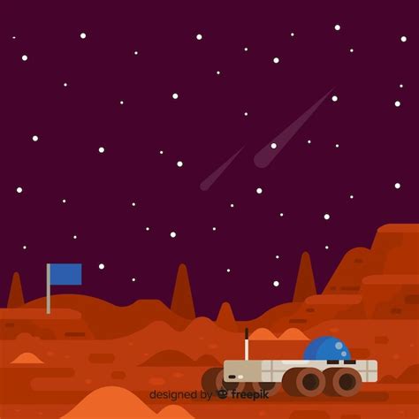 Free Vector | Mars landscape background