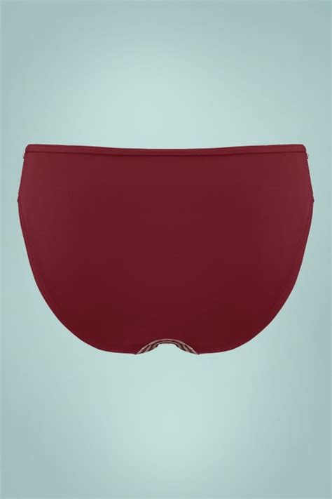Marlies Dekkers Neptuna Bikini Briefs In Sparkly Red And Ecru Shop At Topvintage