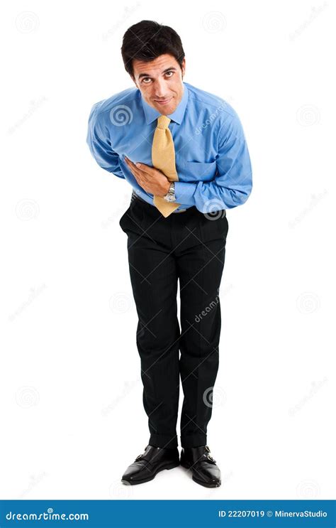 businessman bowing  camera royalty  stock image