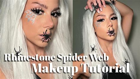 Rhinestone Spiderweb Makeup Tutorial Easy Glam Halloween Makeup Youtube