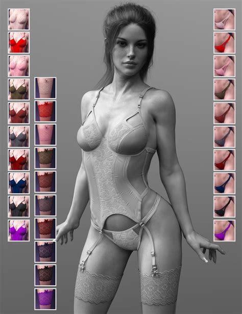 X Fashion Wild Lace Lingerie Set Genesis Female S Daz D