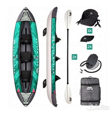 Каяк надувной трехместный с веслами aqua marina купить в Нижнем ...