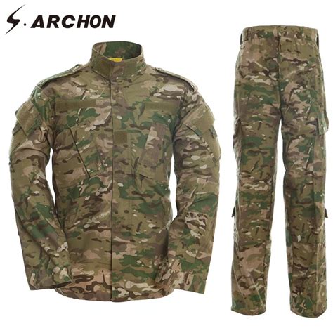 Sarchon Us Ru Army Soldier Military Uniform Set Men Tactical Multicam