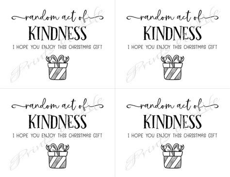 Random Act Of Kindness Cards Instant Download Printable Etsy