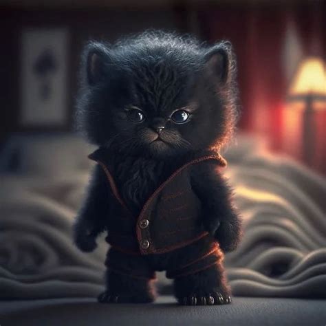 adorable black kitty