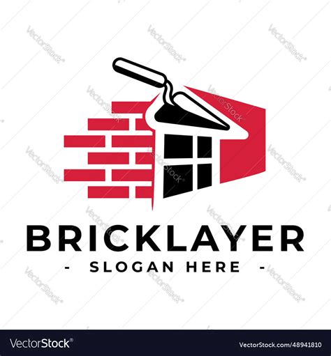 Masonry Logo Design Template Bricklayer Royalty Free Vector