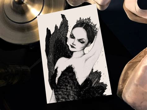 odile black swan swan lake mini ballet art print etsy