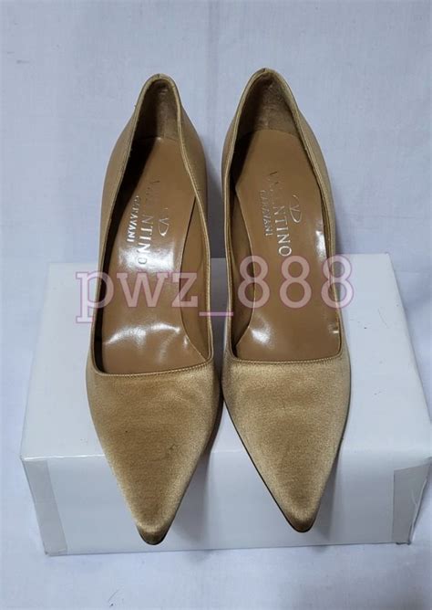Valentino Gold Satin Pointed Heels Size 37 12 On Carousell