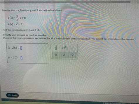 Solved Suppose That The Functions G And H Are Defined As