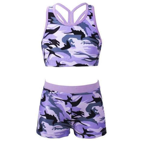 IEFIEL Enfant Fille Maillots de Bain Fille Pièces Tankini Bikini Imprimé avec Débardeur Short