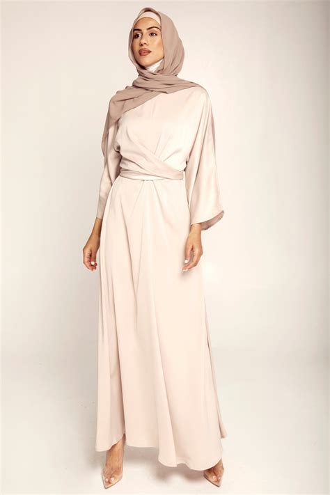Alle Wrap Waist Maxi Dress Light Nude Modest Outfits Muslim
