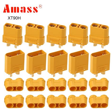 10PCS 20pc Amass XT90H Bullet Connector XT90 With Cover Plug Male