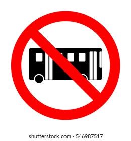 No Bus Simple Sign Stock Vector Royalty Free Shutterstock