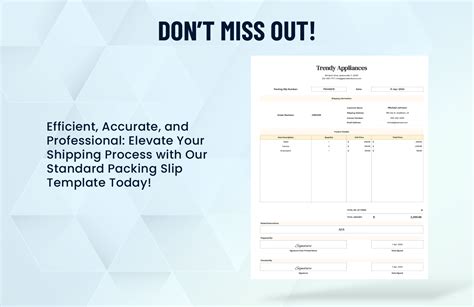 Standard Packing Slip Template in Excel, Google Sheets - Download ...