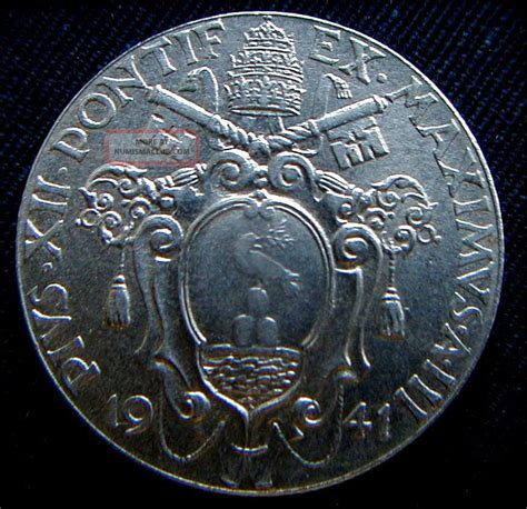 1941 Vatican Italy Coin 1 Lira Vf Pius Xii