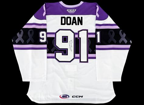 Josh Doan 2024-2025 Tucson Roadrunners Hockey Fights Cancer Game Worn