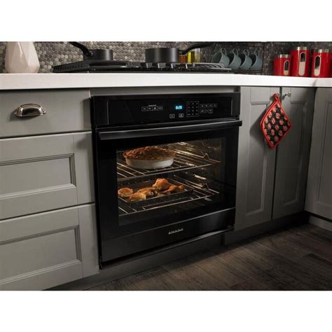 Amana 30 In Self Cleaning Single Electric Wall Oven Black In The