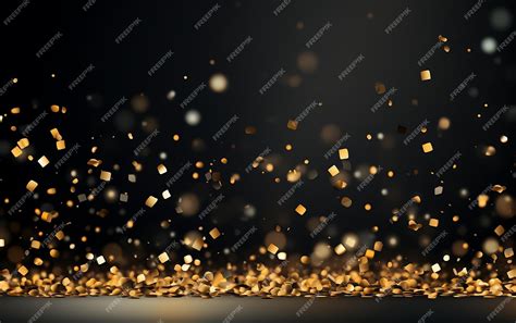 Premium Ai Image Festive Vector Background With Gold Glitter And Confetis