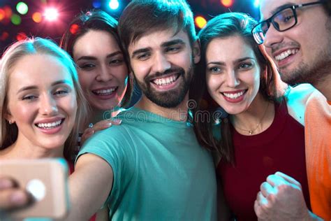 Group Of Happy Friends Taking Selfie Stock Image Image Of Dating