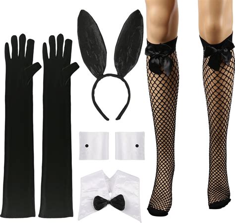 Luter 8pcs Womens Bunny Costume Accessories Bunny Rabbit Costume Set Rabbit Ear