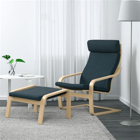 POÄNG кресло березовый шпон/Hillared темно-синий | IKEA Latvija