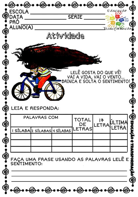 Atividades O Cabelo De Lele Para Educação Infantil - 6