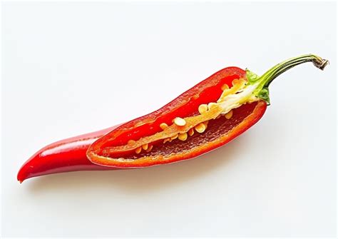 Chili Pepper Slice Isolated Chilli Top View On White Backgroundcut Red Hot Chili P Generative Ai