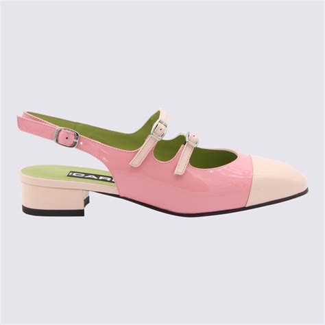 Carel Paris Pink And Nude Leather Abricot Flats Shopstyle