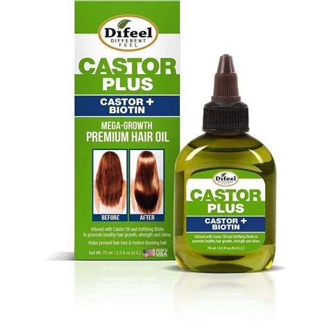 Difeel Premium Castor Plus Biotin Hair Oil 2 5 Oz Mega Growth Formula