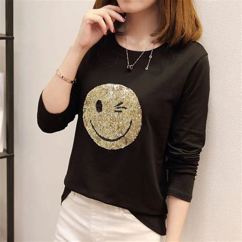 2018 Fashion Casual Fall Long Sleeves O Neck T Shirt Women Clothing Fit