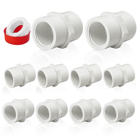 Buy 10Pcs White PVC Pipe Fittings 1 2 NPT Female Thread PVC Pipe