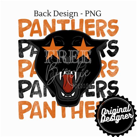 Panthers School Spirit Design Panther Mascot Logo Star Eyes Panther