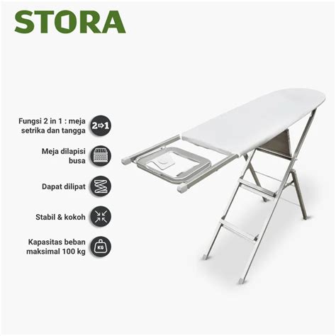 Jual Stora 34 3 X 95 2 X 84 Cm Meja Setrika Lipat Dengan Pijakan Tangga