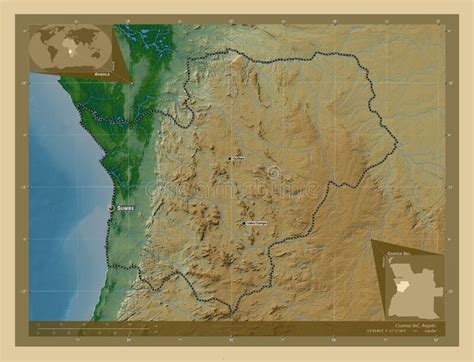 Cuanza Sul Angola Physical Labelled Points Of Cities Stock