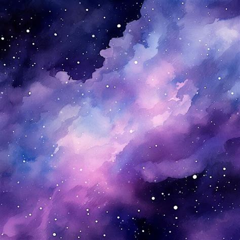 Purple Watercolor Galaxy Background Premium Ai Generated Image