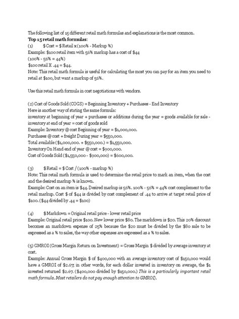 how to calculate retail margin