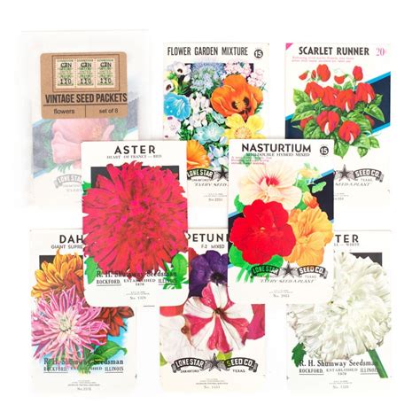 SaturdayAMVintage — Vintage Flower Seed Packets, No.1 - Set of 8